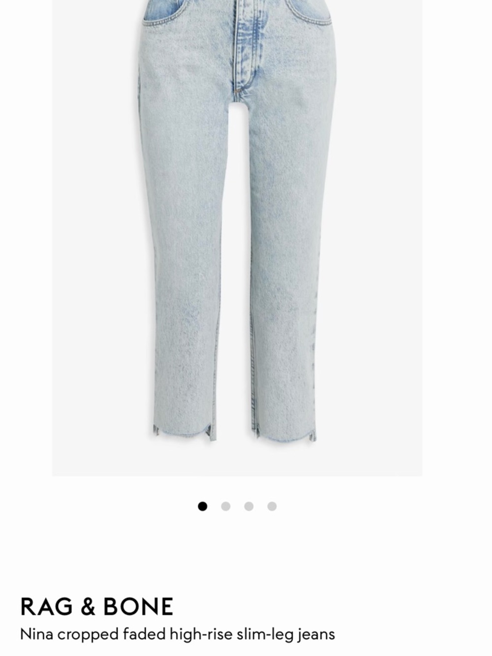 rag & bone Nina High Rise Cropped Slim Jeans Light Wash